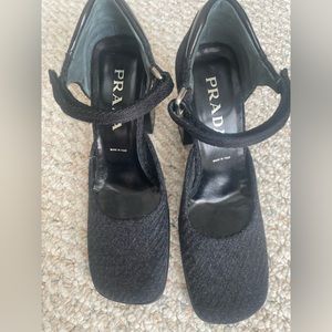 Prada tweed Mary Jane pumps